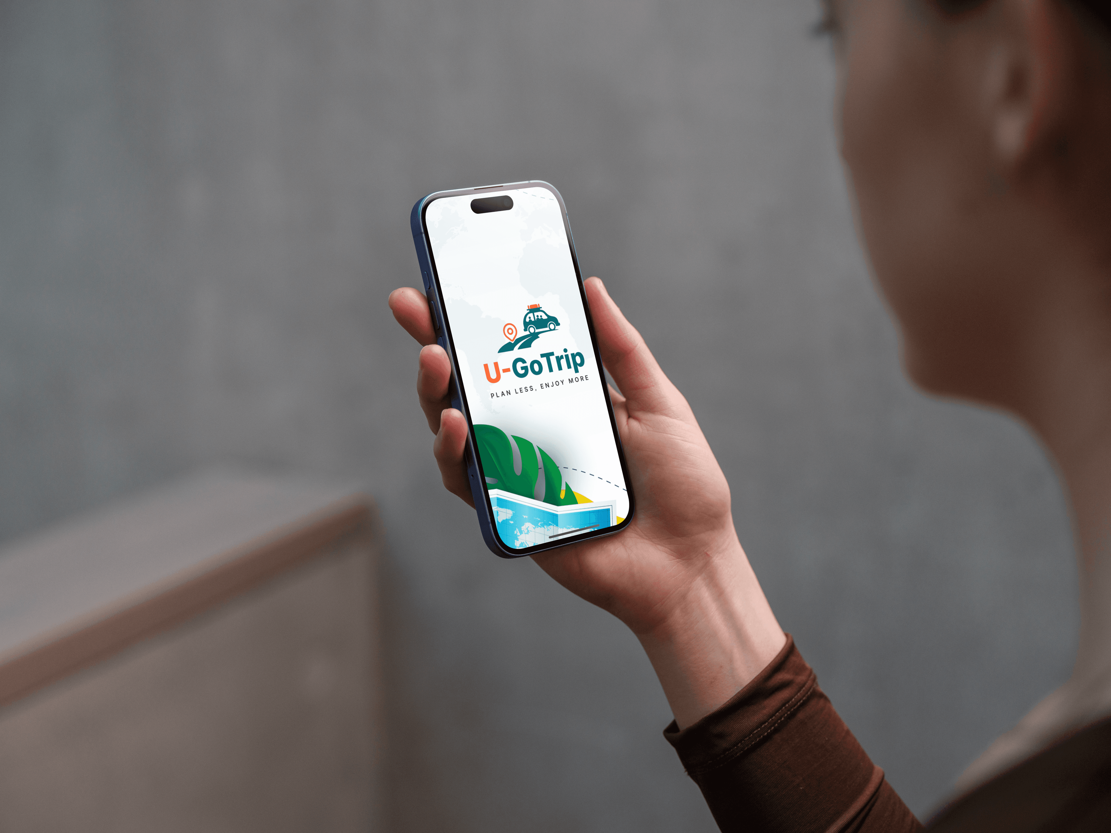 U-GoTrip mobile app shown on a phone